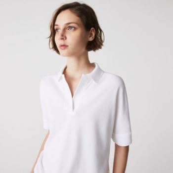 Lacoste Relaxed Piqué Polo - Polo Dámské Bílé | CZ-SyJNLS